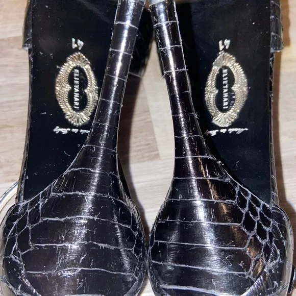 NWT Elie Tahari Betty Sandal Black Snake size 10 US.                 (Q) - Picture 7 of 13
